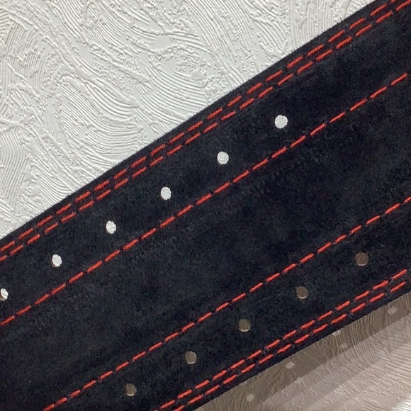 Dark Iron Fitness - new - powerlifting leather belt - 43” x 4” - back support - Picture 4 of 11